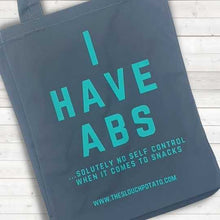 Load image into Gallery viewer, I Have Abs large tote shopping bag
