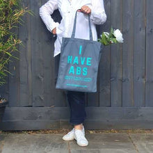 Load image into Gallery viewer, I Have Abs large tote shopping bag
