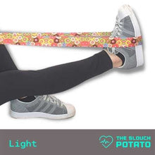 Load image into Gallery viewer, Donut food print long body band stretched over the foot
