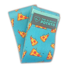 Load image into Gallery viewer, Pizza food print short booty band displayed folded
