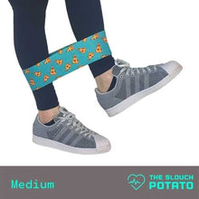 Load image into Gallery viewer, Pizza food print short booty band worn around the legs
