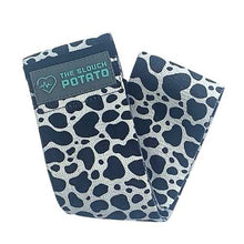 Load image into Gallery viewer, Black &amp; white animal print short booty band folded on the ground
